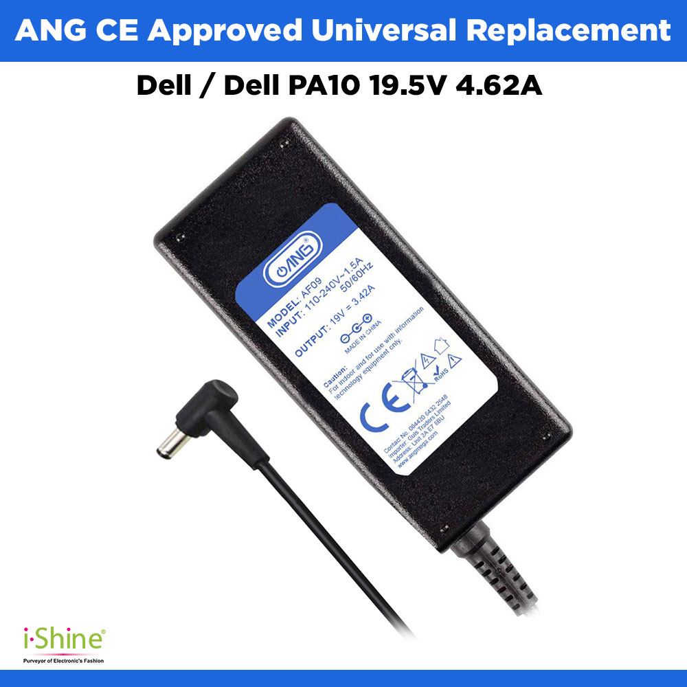ANG CE Approved Dell / Dell PA10 19.5V 4.62A Replacement Laptop Adapter Charger