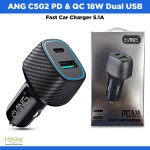 ANG C502 PD &amp; QC 18W Dual USB Fast Car Charger 5.1A