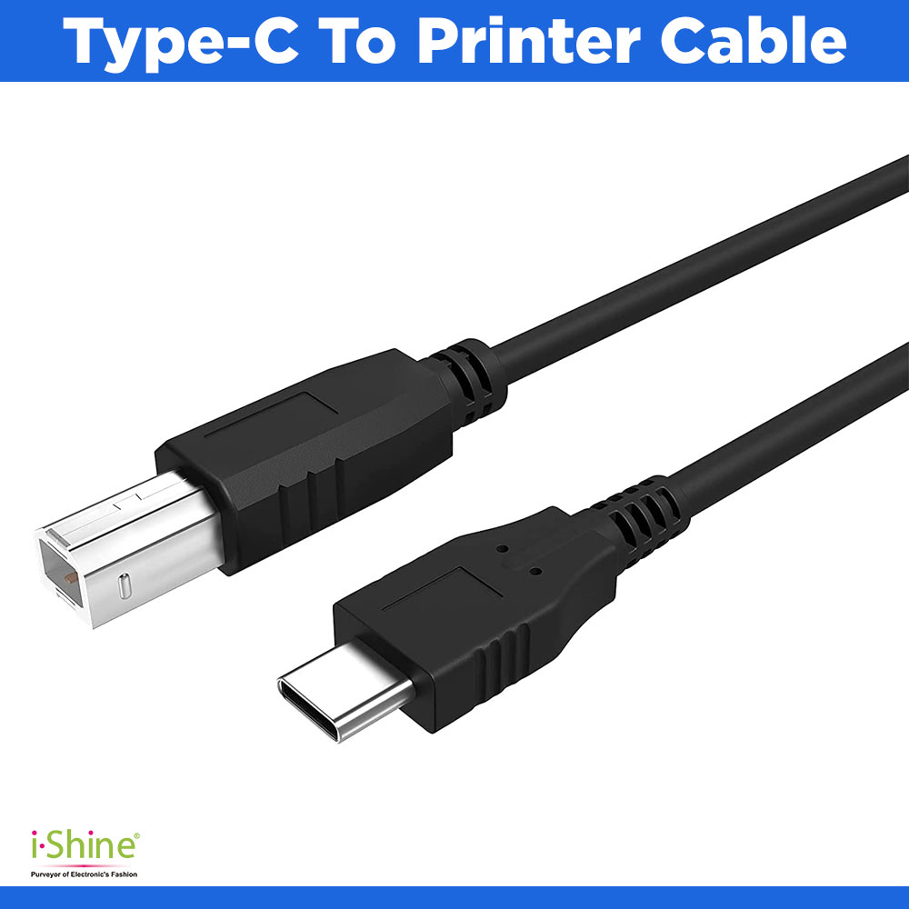 Type-C To Printer Cable - Black