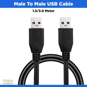Male To Male USB Cable - Black