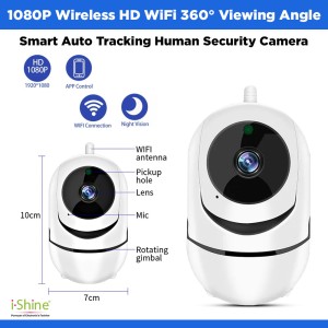 1080P Wireless HD WiFi 360° Viewing Angle Smart Auto Tracking Human Security Camera