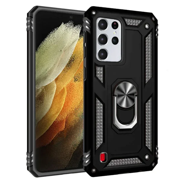 11B Slim Shockproof Ring Armor Stand Phone Case for Samsung Galaxy S21 Ultra G998B