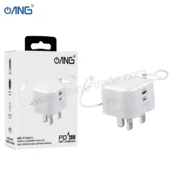 12A ANG TC75A – 1 USB C + 1 USB Lightning 20W Adaptor with USB C to Lightning Cable