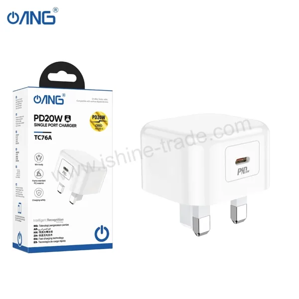 13A ANG TC76A – PD 20W Single USB C Port Adaptor 1 iShine Trade T/A Boltify Limited