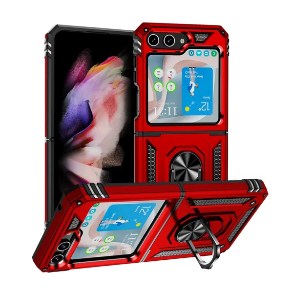 Slim Shockproof Ring Armor Stand Phone Case for Samsung Galaxy Z Flip 6 (F741B) - 4