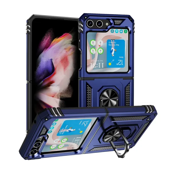 Slim Shockproof Ring Armor Stand Phone Case for Samsung Galaxy Z Flip 6 (F741B) - 5
