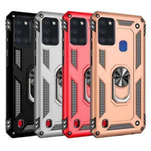 15A Slim Shockproof Ring Armor Stand Phone Case for Samsung Galaxy A21s A217F