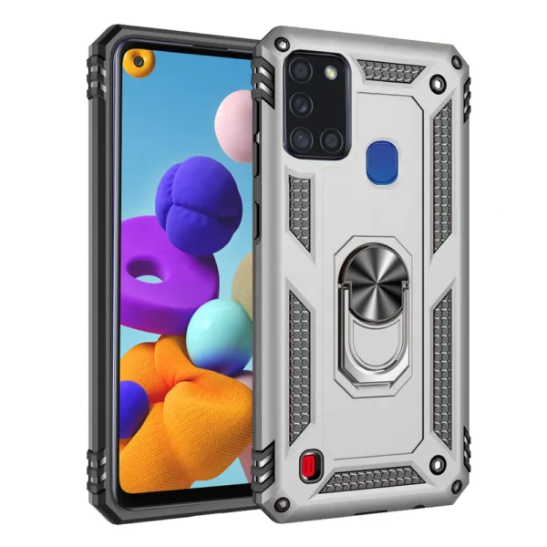 15D Slim Shockproof Ring Armor Stand Phone Case for Samsung Galaxy A21s A217F