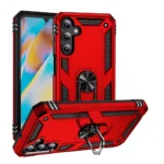 15D Slim Shockproof Ring Armor Stand Phone Case for Samsung Galaxy A35 Red