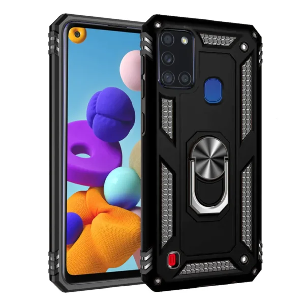 15E Slim Shockproof Ring Armor Stand Phone Case for Samsung Galaxy A21s A217F