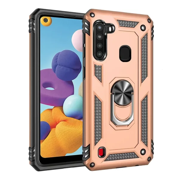 16B Slim Shockproof Ring Armor Stand Phone Case for Samsung Galaxy A21 A215U