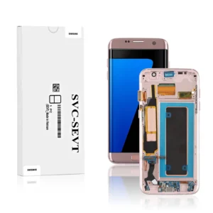 172A Genuine LCD Screen For Samsung Galaxy S7 Edge G935F With Frame Pink Gold