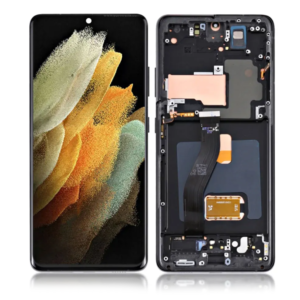 Replacement OLED LCD Screen For Samsung Galaxy S21 Ultra 5G (G998) Black - With Frame
