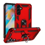 17C Slim Shockproof Ring Armor Stand Phone Case for Samsung Galaxy A56 Red