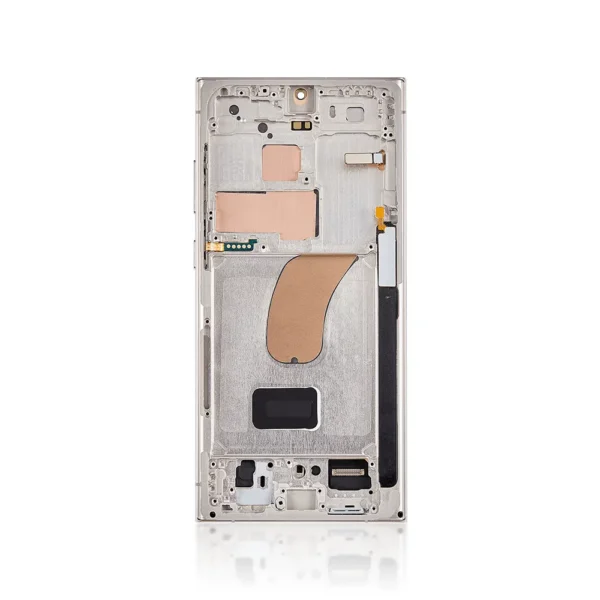 187B Genuine LCD Screen For Samsung Galaxy S23 Ultra S918B With Frame Cream