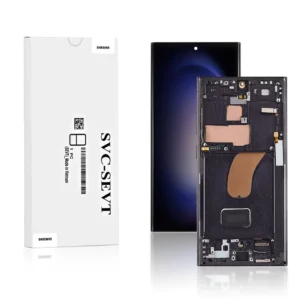 Genuine LCD Screen For Samsung Galaxy S23 Ultra S918B With Frame Black