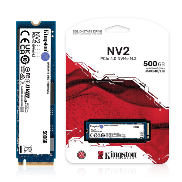 Kingston NV3 SSD (SNV3S/500G) M.2 2280 NVMe PCLe 4.0 Solid State Drive (500GB)