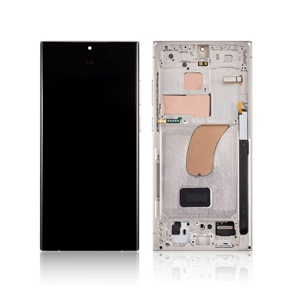 OLED LCD Screen For Samsung Galaxy S23 Ultra (S918) Silver - With Frame