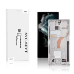 Genuine LCD Screen For Samsung Galaxy S22 Ultra 5G S908B With Frame White