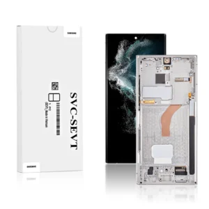 Genuine LCD Screen For Samsung Galaxy S22 Ultra 5G S908B With Frame White