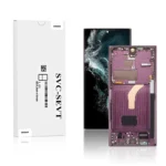 Genuine LCD Screen For Samsung Galaxy S22 Ultra 5G S908B With Frame Burgundy