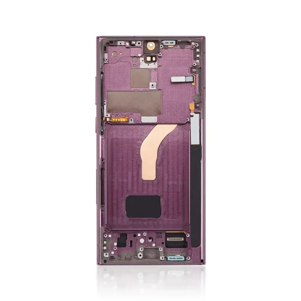 Genuine LCD Screen For Samsung Galaxy S22 Ultra 5G S908B With Frame Burgundy