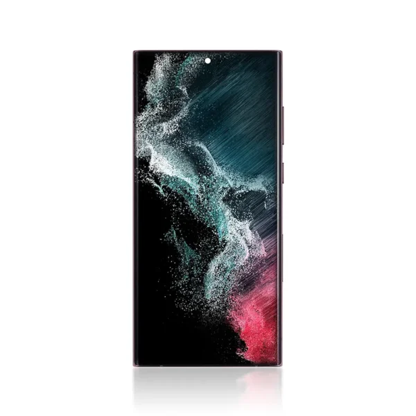 Genuine LCD Screen For Samsung Galaxy S22 Ultra 5G S908B With Frame Burgundy