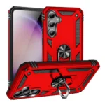 19D Slim Shockproof Ring Armor Stand Phone Case for Samsung Galaxy S23 FE Red