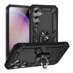 19E Slim Shockproof Ring Armor Stand Phone Case for Samsung black