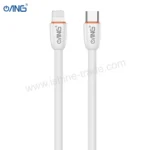ANG E108 - USB C TO Lightning 27W Soft Data Cable 1 Meter - White-2