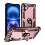 Slim Shockproof Ring Armor Case For iPhone 16 Plus Rose Gold