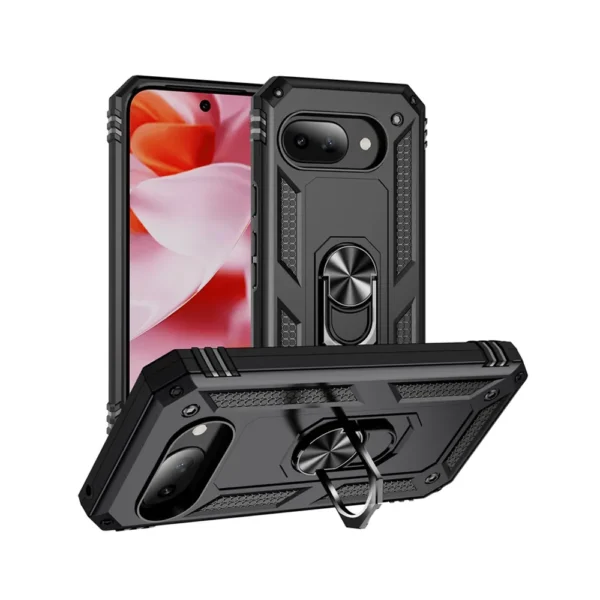 Slim Shockproof Ring Armor Stand Phone Cover Case for Google Pixel 9a -3