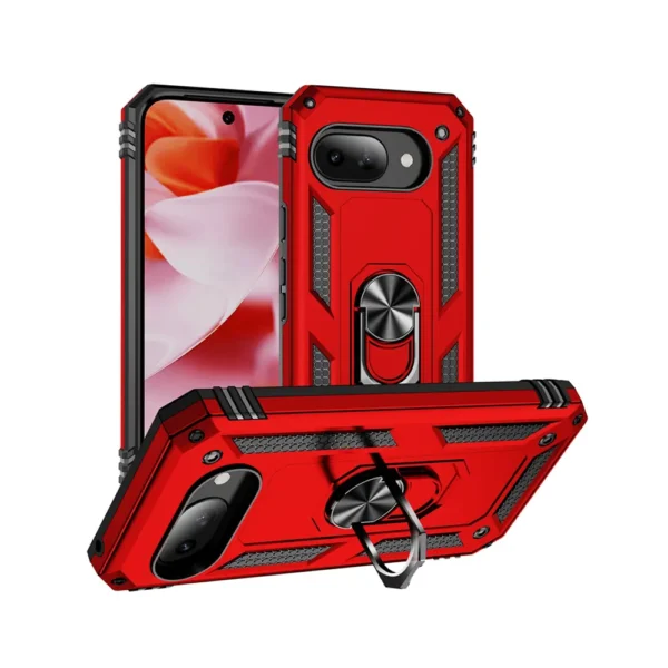 Slim Shockproof Ring Armor Stand Phone Cover Case for Google Pixel 9a -4