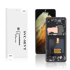 Genuine LCD Screen For Samsung Galaxy S21 Ultra 5G (G998B) With Frame and Touchpad - Phantom Black (GH82-26036A)
