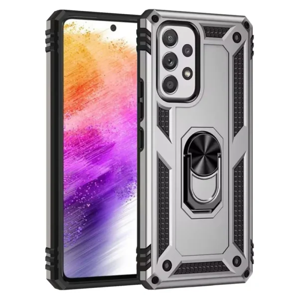 Slim Shockproof Ring Armor Stand Phone Case for Samsung Galaxy A73 (A736B) - 1