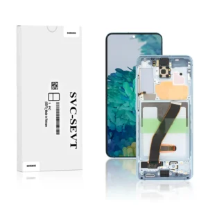 Genuine LCD Screen For Samsung Galaxy S20 4G/5G (G980F / G981F) With Frame and Touchpad - Cloud Blue (GH82-22131D)
