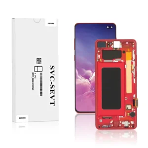 Genuine LCD Screen For Samsung Galaxy S10 Plus (G975F) With Frame and Touchpad - Cardinal Red (GH82-18849H)