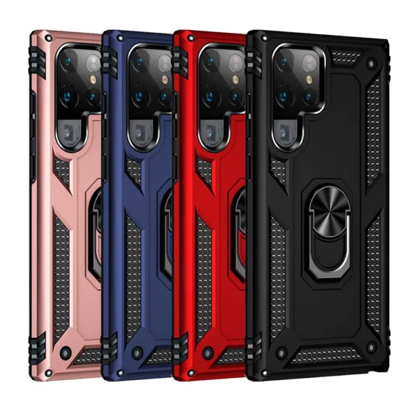 23A Slim Shockproof Ring Armor Stand Phone Case for Samsung Galaxy S24 Ultra Main 1 iShine Trade T/A Boltify Limited