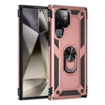 23B Slim Shockproof Ring Armor Stand Phone Case for Samsung Galaxy S24 Ultra Rose Gold 1