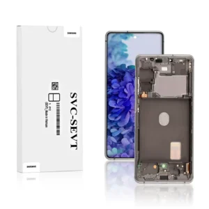 Genuine LCD Screen For Samsung Galaxy S20 FE 5G (G781B) With Frame and Touchpad - Cloud White (GH82-24219B)