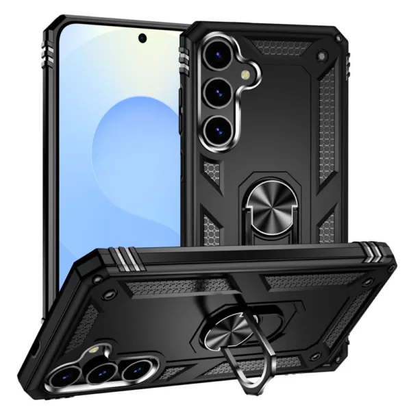 25E Slim Shockproof Ring Armor Stand Phone Case for Samsung Galaxy S25 Black iShine Trade T/A Boltify Limited