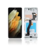 26A Replacement OLED LCD Screen For Samsung Galaxy S21 Ultra 5G G998B With Frame Silver