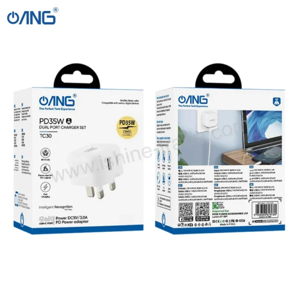 26C ANG ADAPTOR TC30 Single QC3.0 AND PD PORT 35W Barcode 5056605679726