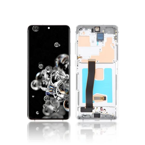 27A OLED LCD Screen For Samsung Galaxy S20 Ultra 5G G988B With Frame Silver