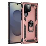 27B Slim Shockproof Ring Armor Stand Phone Case for Samsung Galaxy S25 Ultra Rose Gold