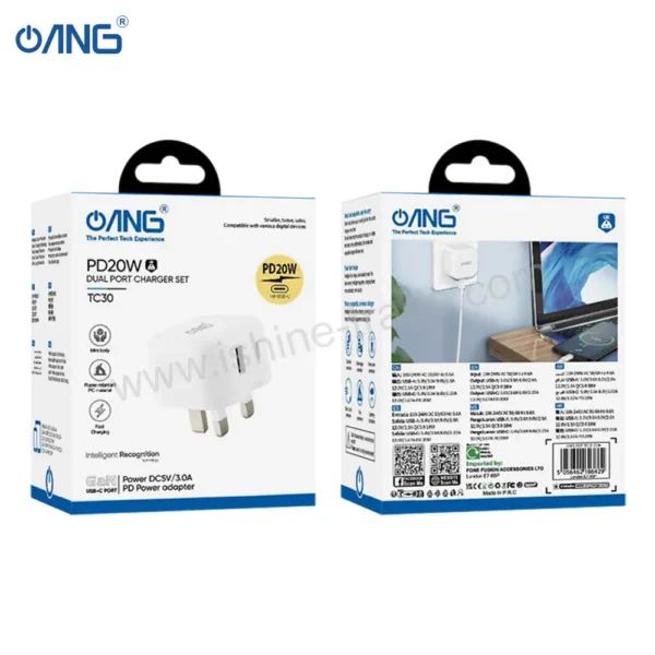 27C ANG TC30 ADAPTOR Single QC3.0 AND PD PORT 20W Barcode 5056462186429