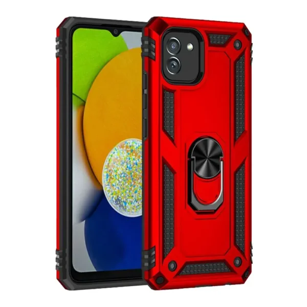 27D Slim Shockproof Ring Armor Stand Phone Case for Samsung Galaxy A03 A035F