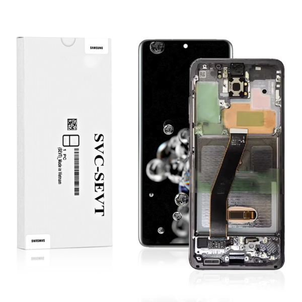 Genuine LCD Screen For Samsung Galaxy S20 Ultra (G988) With Frame & Touchpad - Black (Pull Out)