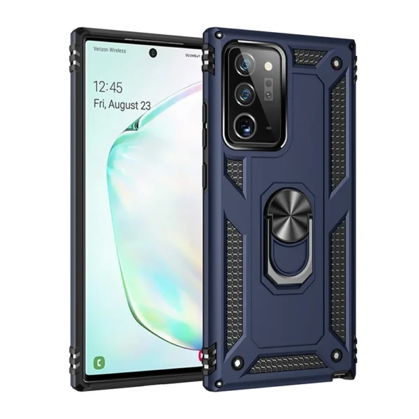 Slim Shockproof Ring Armor Stand Phone Case for Samsung Galaxy Note 20 Ultra N985F Blue