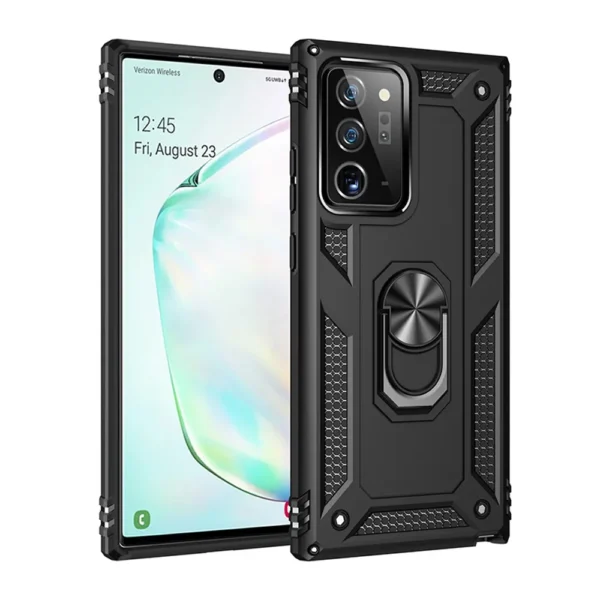 Slim Shockproof Ring Armor Stand Phone Case for Samsung Galaxy Note 20 Ultra N985F Black